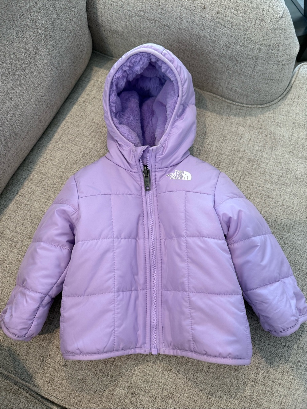 The North Face Kids Lavender Hooded Puffer Jacket